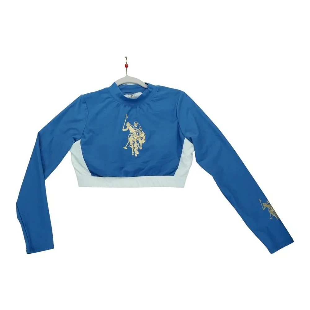 U.S. Polo Assn. Teens‎ Watermill Long Sleeve Cropped Rash Guard Size XL(15-17)